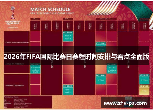 2026年FIFA国际比赛日赛程时间安排与看点全面版